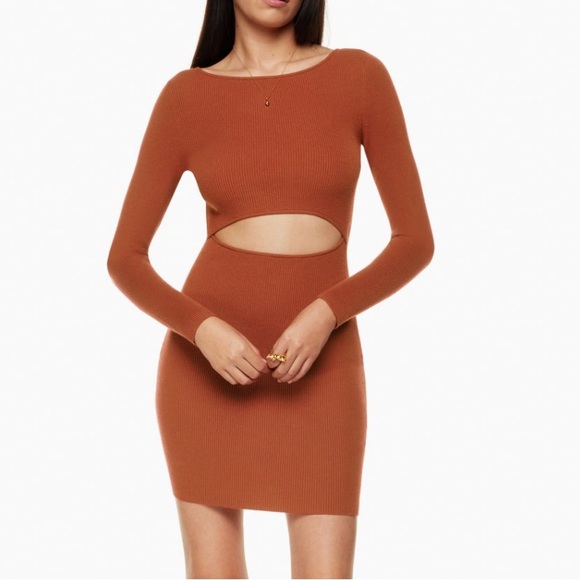 Wilfred Cut-Out Knit Longsleeve Mini Dress - Size XS - Picture 4 of 6